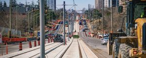 Finch West LRT tracklaying 