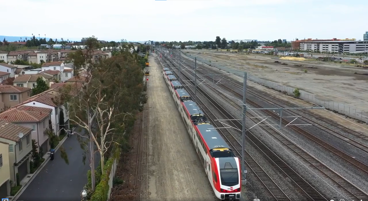 Caltrain electric trains tested under OCS